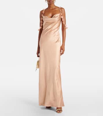 Abito sottoveste in raso | Self-Portrait