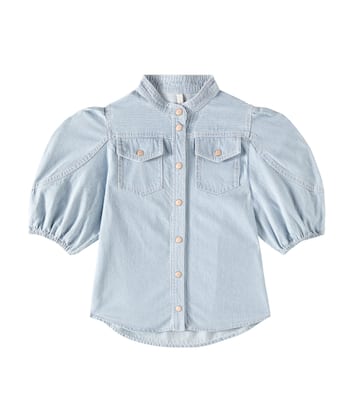 Wylie Utility striped denim top | Zimmermann Kids