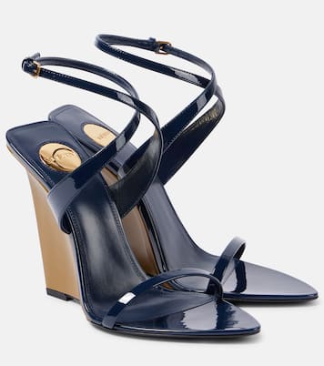 Wedge-Sandalen Salomé 110 aus Lackleder | Saint Laurent