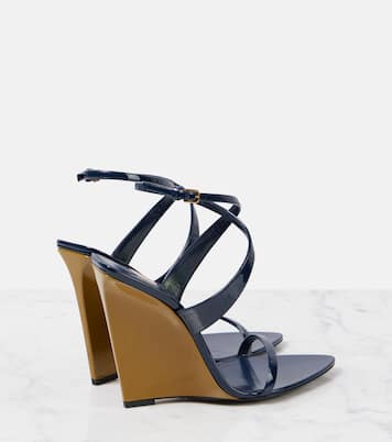 Wedge-Sandalen Salomé 110 aus Lackleder | Saint Laurent