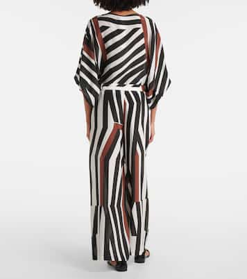 Pantalon ample Tropea rayé en soie | Max Mara
