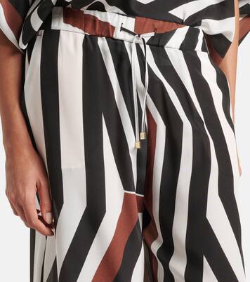 Pantalon ample Tropea rayé en soie | Max Mara