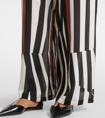 Pantalon ample Tropea rayé en soie | Max Mara