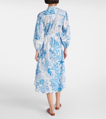 Robe chemise Cathy imprimée en coton | Poupette St Barth