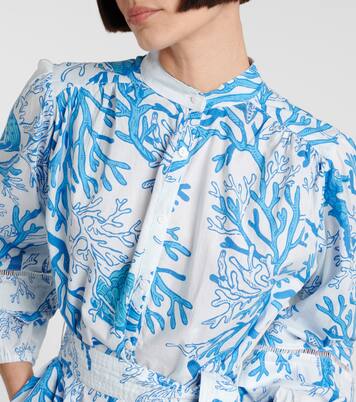Robe chemise Cathy imprimée en coton | Poupette St Barth