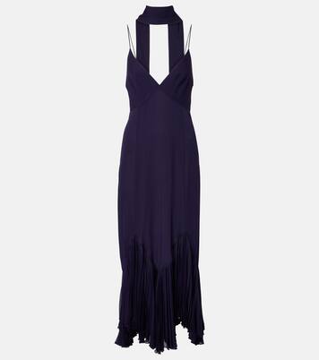 Candita scarf-detail silk midi dress | Khaite