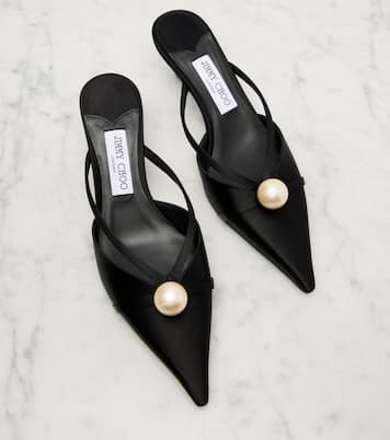 Sana 50 embellished satin mules | Jimmy Choo