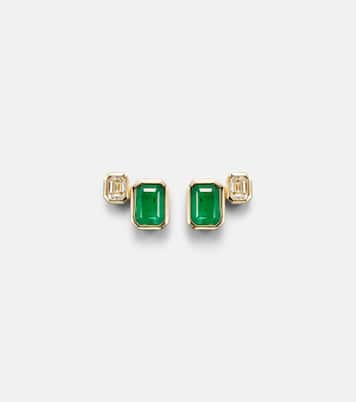 Boucles d’oreilles Two Step en or 18 ct, émeraudes et diamants | Shay Jewelry