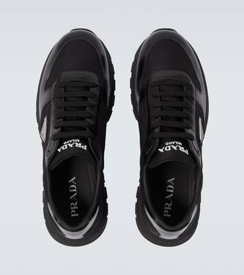 Logo皮革边饰运动鞋 | Prada