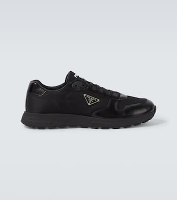 Logo皮革边饰运动鞋 | Prada