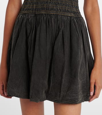 Bow-detail denim minidress | Ganni