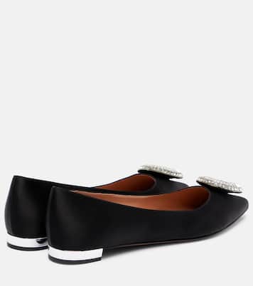 Crystal Hoop satin ballet flats | Aquazzura