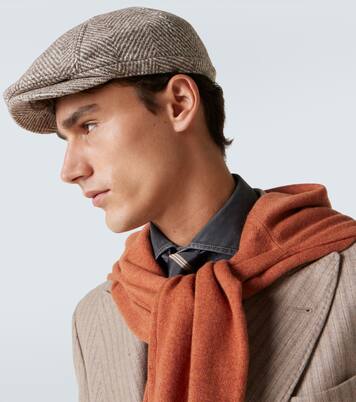 Casquette gavroche en laine et alpaga mélangés | Brunello Cucinelli