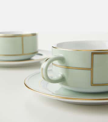 Set di 2 tazze da tè e piattini Diva in porcellana | Ginori 1735