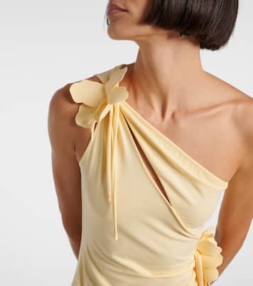 Robe longue asymétrique à fleurs | Coperni