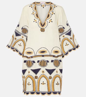 Besticktes Minikleid Medallion aus Leinen | Eres