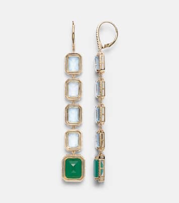 Boucles d’oreilles Tier Portrait en or 18 ct, topaze, agate et diamants | Shay Jewelry
