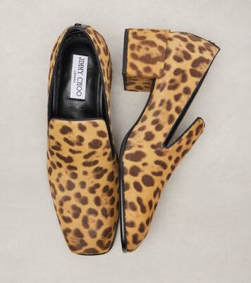 Eliot Slipper 45 leopard-print calf hair pumps | Jimmy Choo
