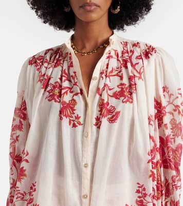 Blusa de gasa de algodón floral | Etro