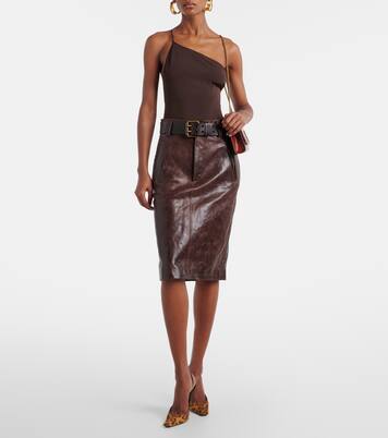 One-shoulder satin bodysuit | Saint Laurent