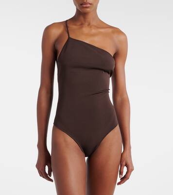 One-shoulder satin bodysuit | Saint Laurent