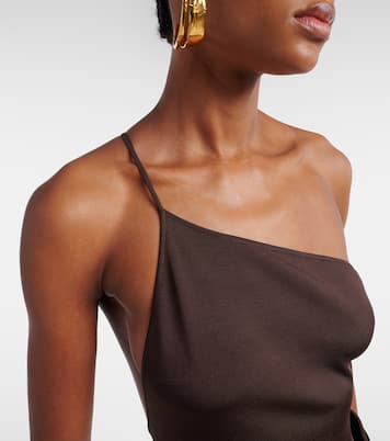 One-shoulder satin bodysuit | Saint Laurent