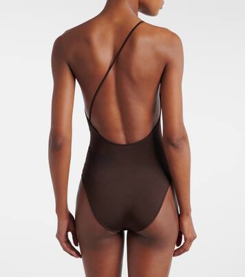 One-shoulder satin bodysuit | Saint Laurent