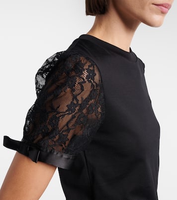 Lace-trimmed cotton jersey T-shirt | Nina Ricci
