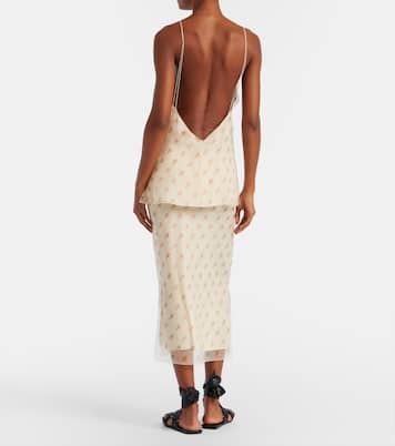 Sydni floral silk organza slip skirt | Khaite
