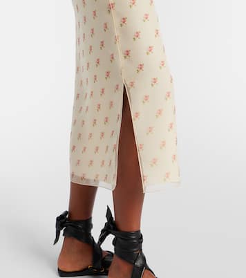 Sydni floral silk organza slip skirt | Khaite