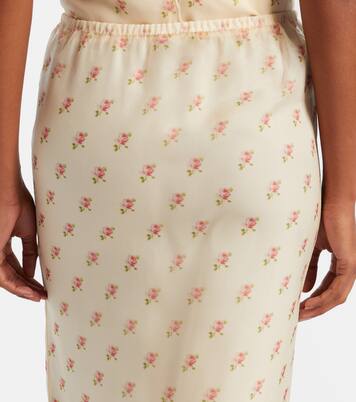 Sydni floral silk organza slip skirt | Khaite