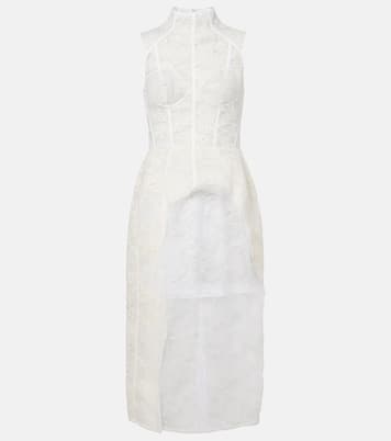 Robe corset en dentelle de coton mélangé à motif floral | Acne Studios