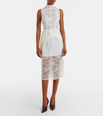 Robe corset en dentelle de coton mélangé à motif floral | Acne Studios