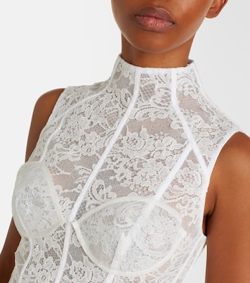 Robe corset en dentelle de coton mélangé à motif floral | Acne Studios