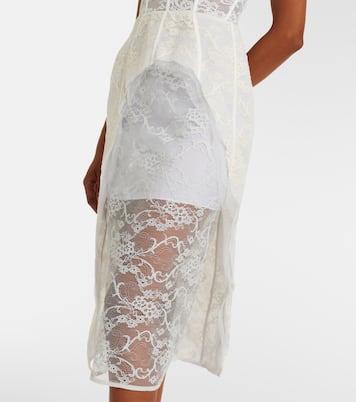 Robe corset en dentelle de coton mélangé à motif floral | Acne Studios