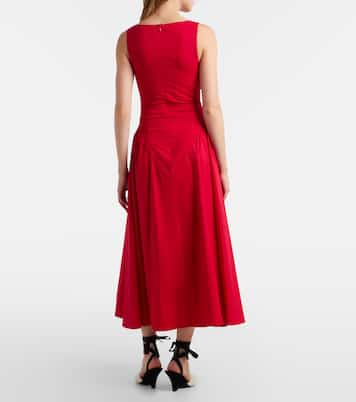 Vestido midi Gwen de popelín de algodón | Staud