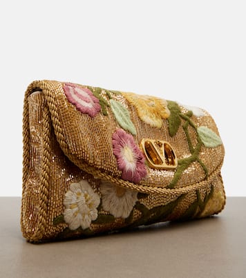 DeVain Small beaded floral shoulder bag | Valentino Garavani