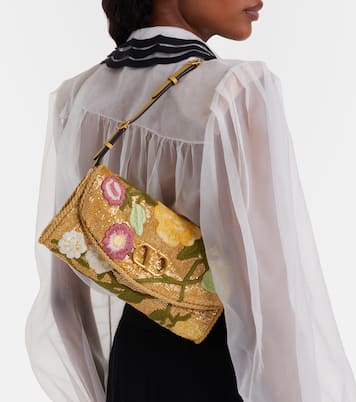 DeVain Small beaded floral shoulder bag | Valentino Garavani