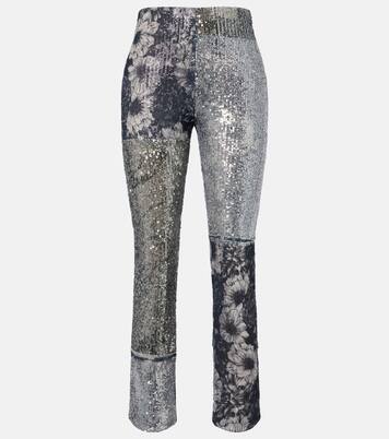 Sequined patchwork slim pants | Maison Margiela