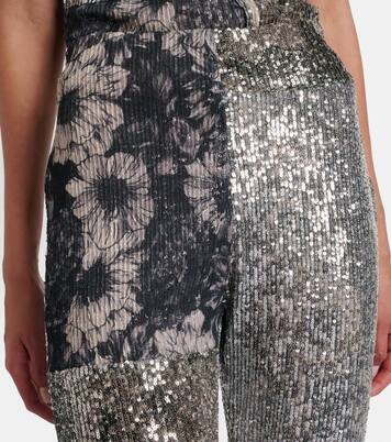 Sequined patchwork slim pants | Maison Margiela