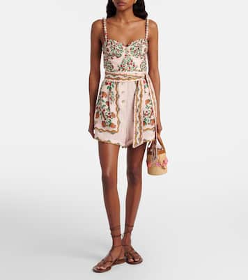 Combi-short Fruit Beauty Scarf en lin à fleurs | Farm Rio