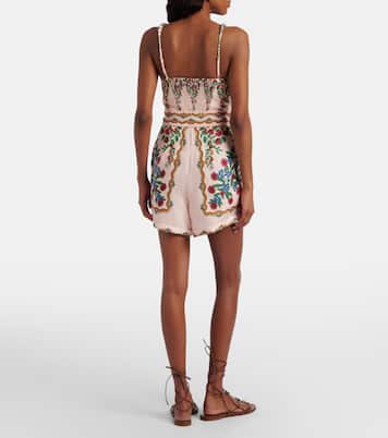 Combi-short Fruit Beauty Scarf en lin à fleurs | Farm Rio