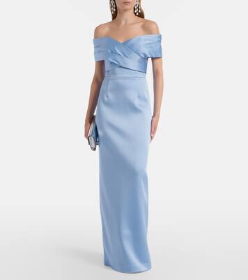 Kai off-shoulder satin gown | Rebecca Vallance