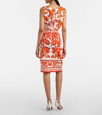 Majolica silk-blend charmeuse pencil skirt | Dolce&Gabbana