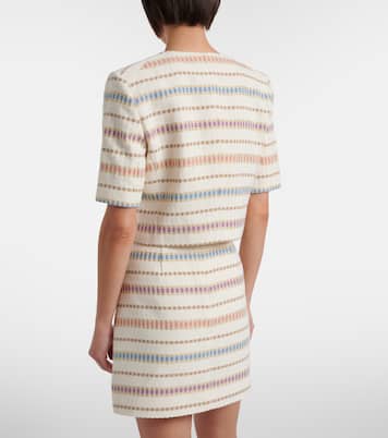 Orville striped cropped cotton-blend jacket | Veronica Beard