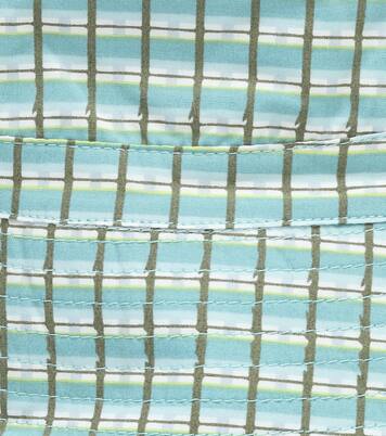 Baby Wembley checked cotton hat | Caramel