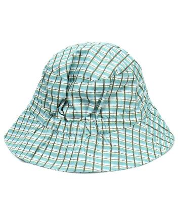 Baby Wembley checked cotton hat | Caramel