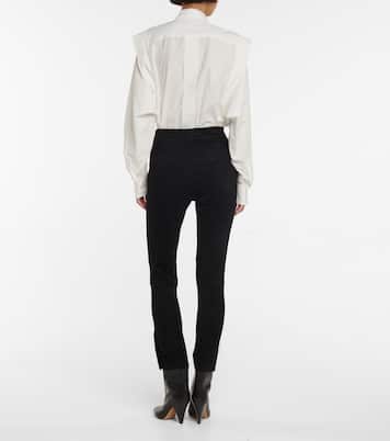 High-Rise-Hose Ajuliko aus Veloursleder | Isabel Marant