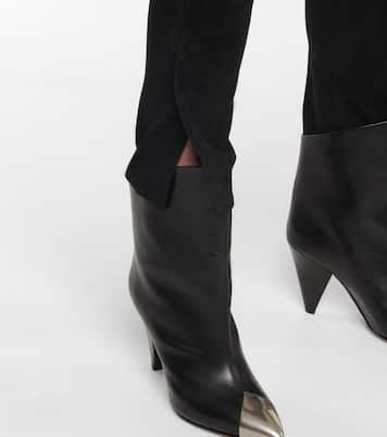 High-Rise-Hose Ajuliko aus Veloursleder | Isabel Marant
