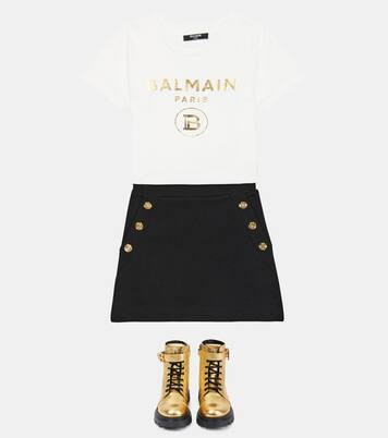 Mini-jupe en coton | Balmain Kids